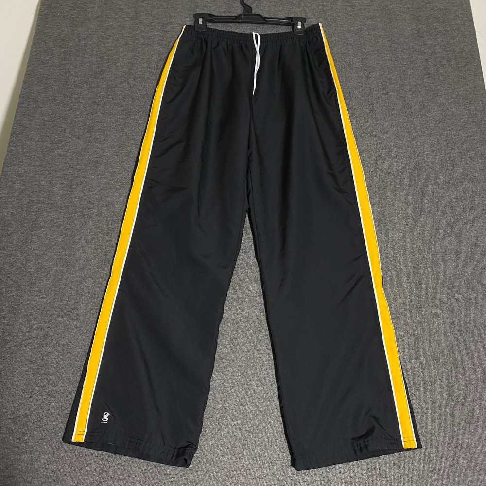 Gear For Sports Mens Y2K Striped Track Pants Black Yellow Medium Athletic Jogger